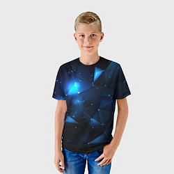 Футболка детская Синяя геометрическая абстракция, цвет: 3D-принт — фото 2