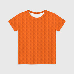 Футболка детская Объёмные пирамиды сочный апельсиновый, цвет: 3D-принт