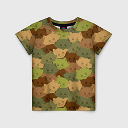 Футболка детская Котики - камуфляж, цвет: 3D-принт