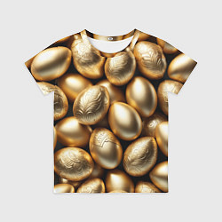 Футболка детская Золотые Пасхальные яйца, цвет: 3D-принт