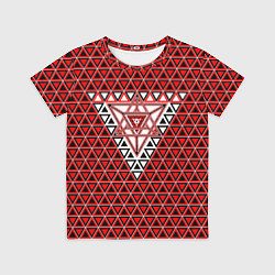 Футболка детская Красные и чёрные треугольники, цвет: 3D-принт