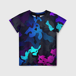 Детская футболка Абстрактный камуфляж в кислотных абстрактных пятна