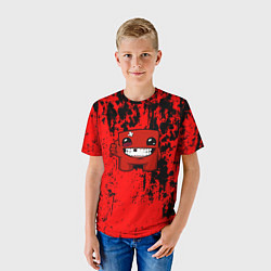 Футболка детская Super Meat Boy краски, цвет: 3D-принт — фото 2