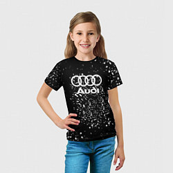 Футболка детская Audi белая краска авто спорт, цвет: 3D-принт — фото 2