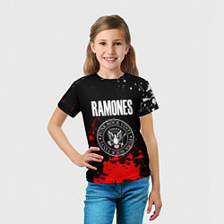 Футболка детская Ramones краски метал группа, цвет: 3D-принт — фото 2
