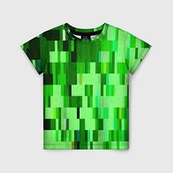Футболка детская Зелёный глитч, цвет: 3D-принт