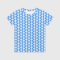 Футболка детская Синие кружки патерн, цвет: 3D-принт