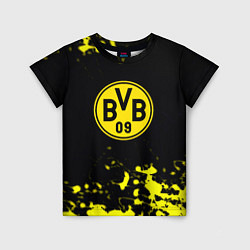 Футболка детская Borussia краски жёлтые, цвет: 3D-принт