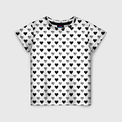 Футболка детская Черно-белые сердечки, цвет: 3D-принт