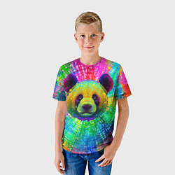 Футболка детская Цветная панда, цвет: 3D-принт — фото 2