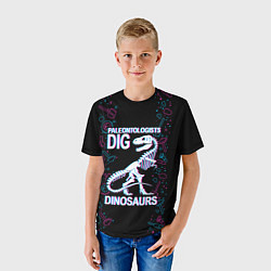 Футболка детская Paleontologists dig dinosaurs, цвет: 3D-принт — фото 2