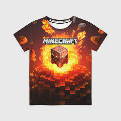 Футболка детская Огненный minecraft лого, цвет: 3D-принт
