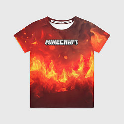 Футболка детская Minecraft logo fire, цвет: 3D-принт