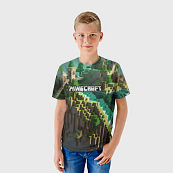 Футболка детская Minecraft logo летняя карта, цвет: 3D-принт — фото 2