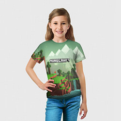 Футболка детская Minecraft logo квадратный мир игры, цвет: 3D-принт — фото 2