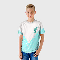 Футболка детская Liverpool logo texture fc, цвет: 3D-принт — фото 2