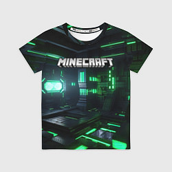 Футболка детская Minecraft logo зеленый мир, цвет: 3D-принт