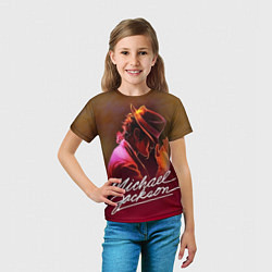 Футболка детская Michael Jackson нарисованный кистью, цвет: 3D-принт — фото 2