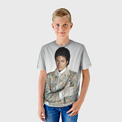 Футболка детская Майкл Джексон в серебряном костюме, цвет: 3D-принт — фото 2