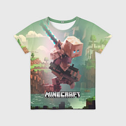 Футболка детская Персонаж Minecraft ниндзя в прыжке, цвет: 3D-принт