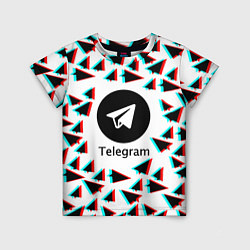 Футболка детская Telegram logo pattern steel, цвет: 3D-принт