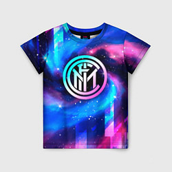 Футболка детская Inter неоновый космос, цвет: 3D-принт