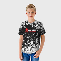 Футболка детская Gears of War белые брызги, цвет: 3D-принт — фото 2