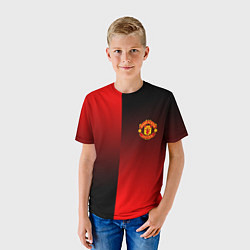 Футболка детская Манчестер Юнайтед градиент спорт, цвет: 3D-принт — фото 2
