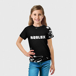 Футболка детская Roblox текстура краски белые, цвет: 3D-принт — фото 2