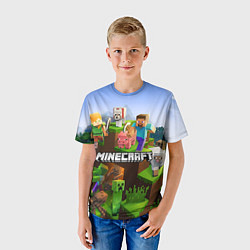 Футболка детская Minecraft pixel world, цвет: 3D-принт — фото 2