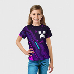Футболка детская Minecraft neon gaming, цвет: 3D-принт — фото 2