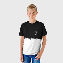Футболка детская Juventus белый огонь текстура, цвет: 3D-принт — фото 2