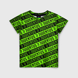 Футболка детская Juventus green pattern sport, цвет: 3D-принт