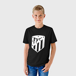 Футболка детская Атлетико Мадрид белое лого фк, цвет: 3D-принт — фото 2