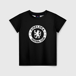 Футболка детская Chelsea fc белое лого, цвет: 3D-принт
