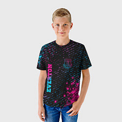 Футболка детская Everton - neon gradient вертикально, цвет: 3D-принт — фото 2