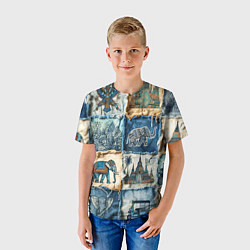 Футболка детская Пэчворк из Тайланда, цвет: 3D-принт — фото 2