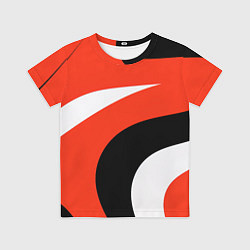 Футболка детская Геометрические волнистые абстрактные волны белые к, цвет: 3D-принт