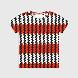Футболка детская Вертикальные красно-белые полосы, цвет: 3D-принт