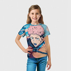 Футболка детская Юдзи Итадори из Jujutsu Kaisen, цвет: 3D-принт — фото 2