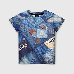 Футболка детская Vanguard jeans patchwork - ai art, цвет: 3D-принт