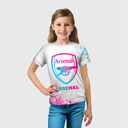 Футболка детская Arsenal neon gradient style, цвет: 3D-принт — фото 2