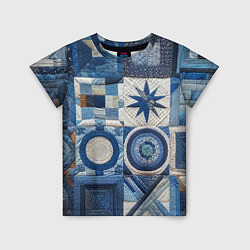 Футболка детская Denim patchwork - ai art, цвет: 3D-принт