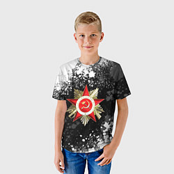 Футболка детская Орден великой отечественной - брызги белые, цвет: 3D-принт — фото 2
