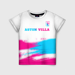 Футболка детская Aston Villa neon gradient style посередине, цвет: 3D-принт