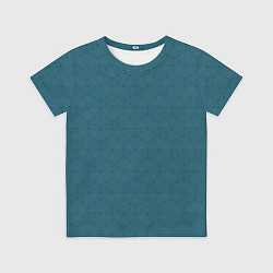 Футболка детская Тёмно-синий паттерн треугольники однотонный, цвет: 3D-принт