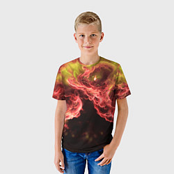 Футболка детская Адское пламя инферно - inferno flame, цвет: 3D-принт — фото 2