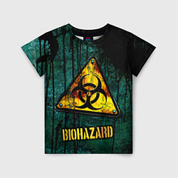 Футболка детская Biohazard yellow sign, цвет: 3D-принт