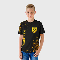 Футболка детская West Ham - gold gradient вертикально, цвет: 3D-принт — фото 2
