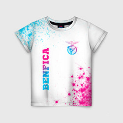 Футболка детская Benfica neon gradient style вертикально, цвет: 3D-принт